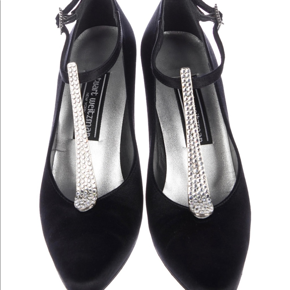 Stuart Weitzman Satin ankle strap pumps